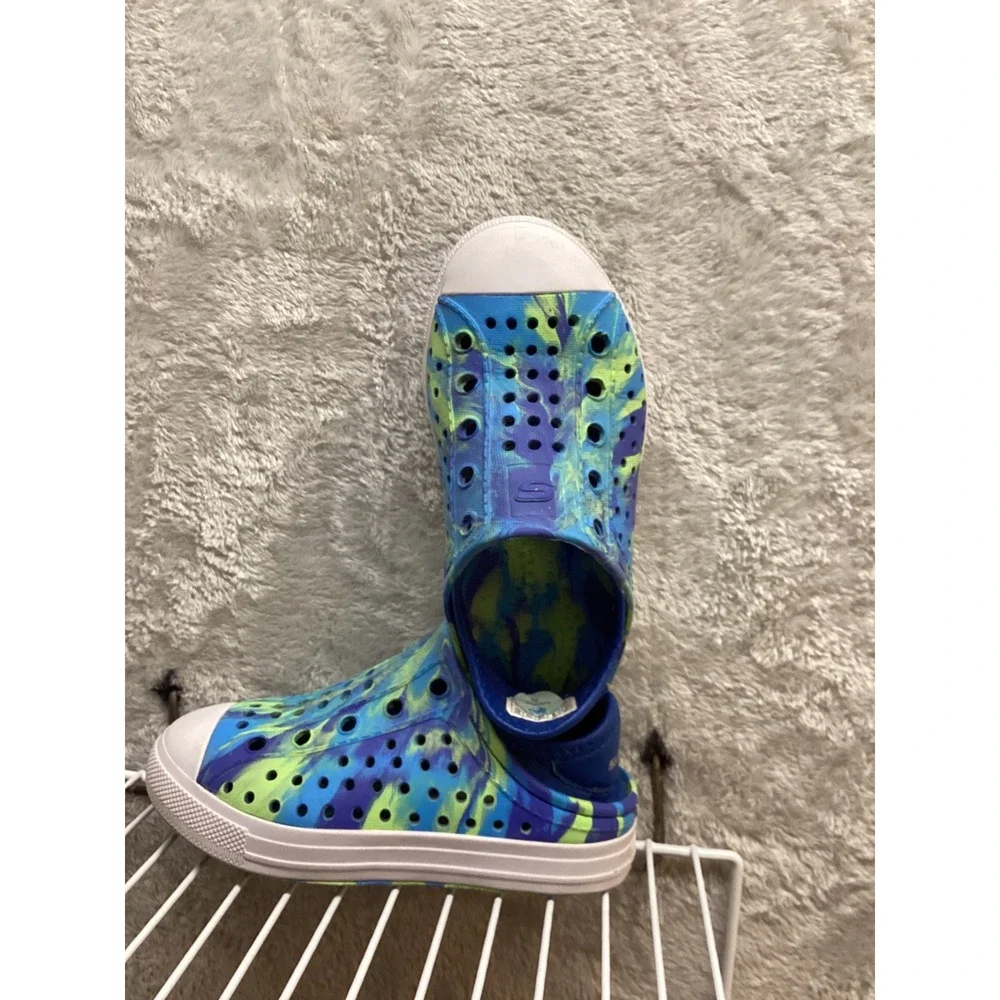 Skechers Kids Water Shoes Slip On Tie Dye Blue Green Size K2